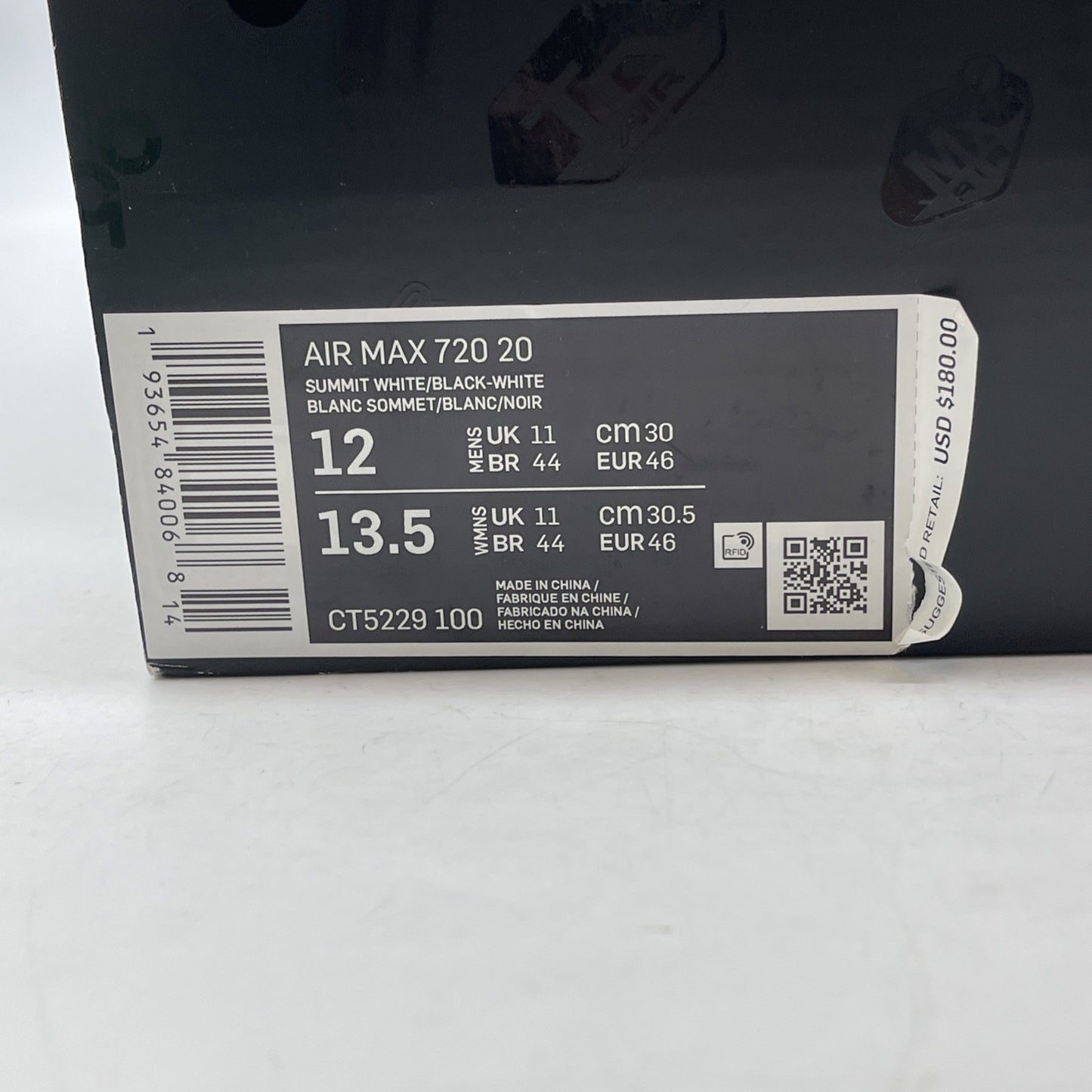 Size 12 - Nike Air Max 720 Bubble Pack White Purple Suede (CT5229-100)