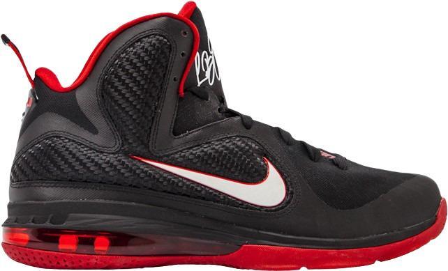 Size 14 - Nike LeBron 9 Black White Red (469764-003)