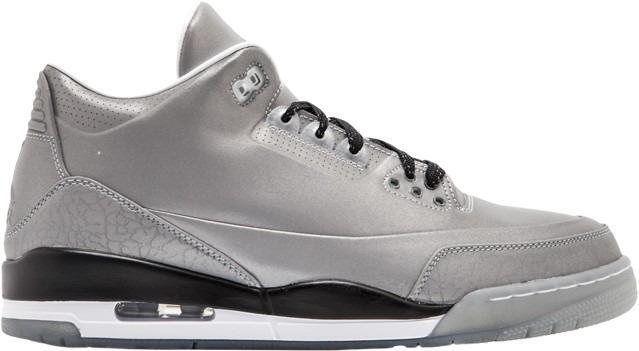 Size 9.5 - Air Jordan 3 5Lab3 Reflective Silver Black Leather (631603-003)