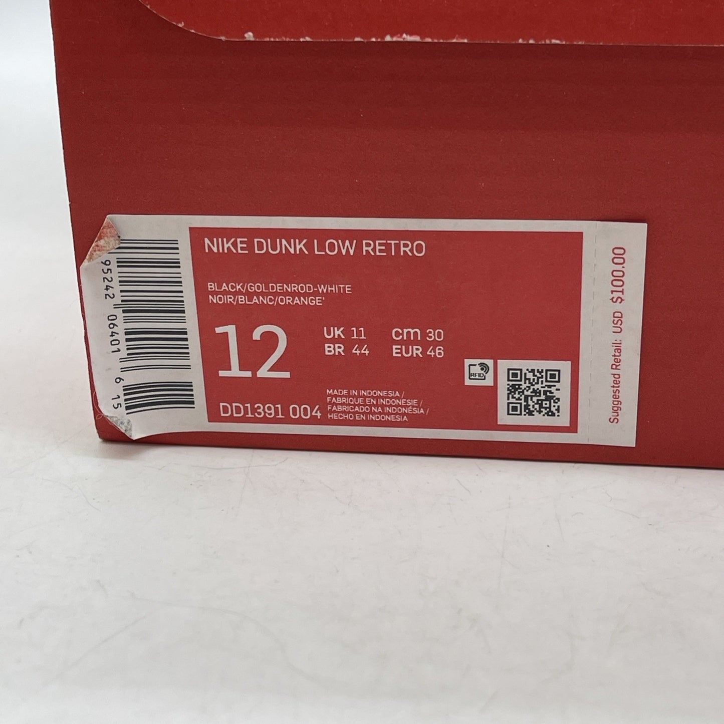 Size 12 - Nike Dunk Low Goldenrod Yellow Black Leather (DD1391-004)