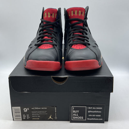 Size 9.5 - Air Jordan 7 Retro Marvin the Martian Black Red Leather (304775-029)