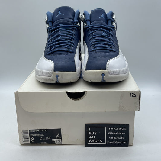 Size 8 - Jordan 12 Retro Indigo Blue White Leather Suede (130690-404
