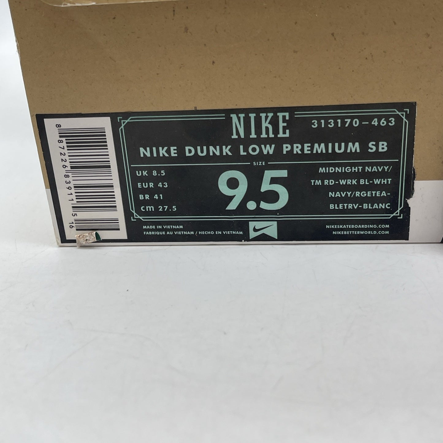 Size 9.5 - Nike FTC x Dunk Premium SB Low Finally Blue Suede (313170-463)