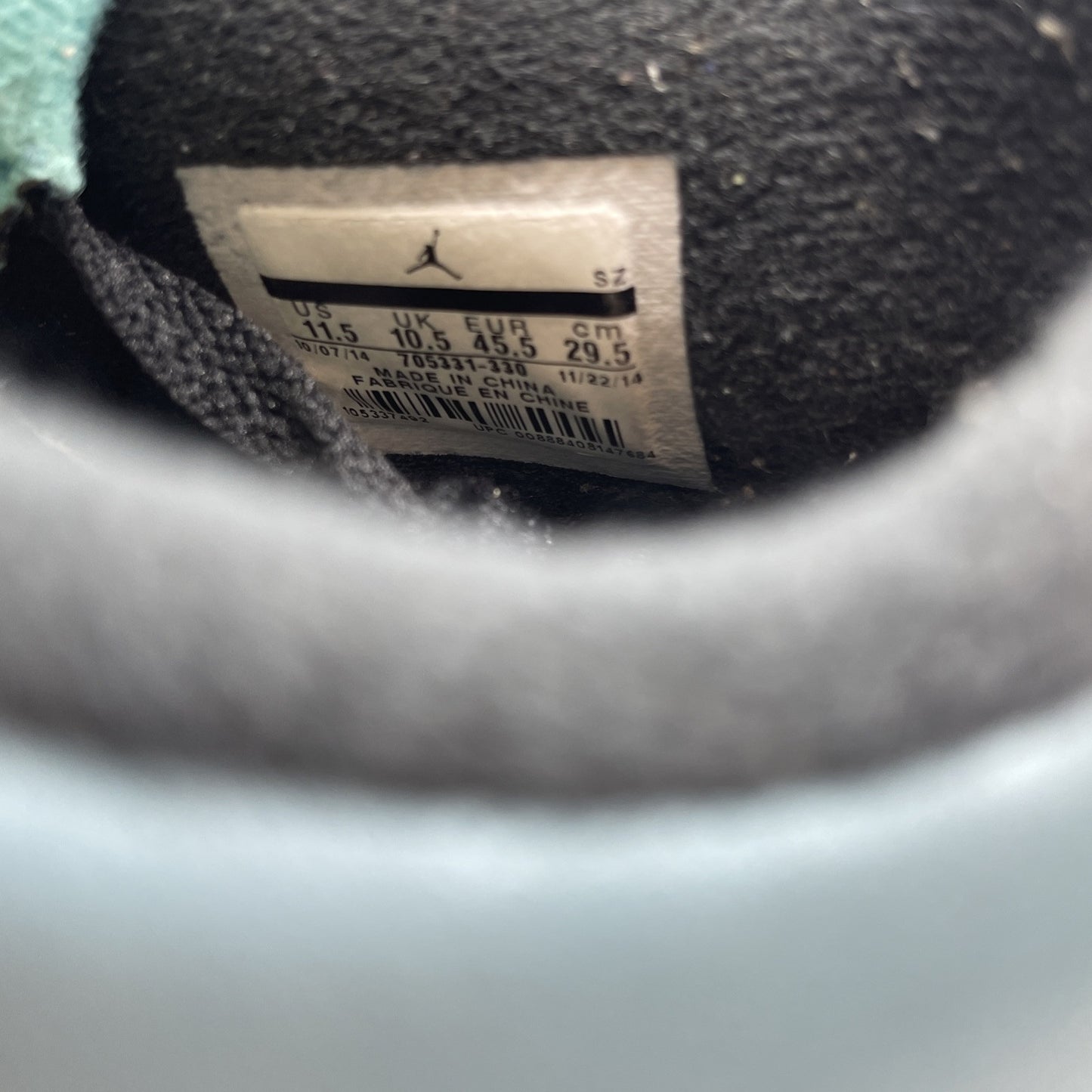 Size 11.5 - Air Jordan 4 Retro Teal Blue Black Leather (705331-330)