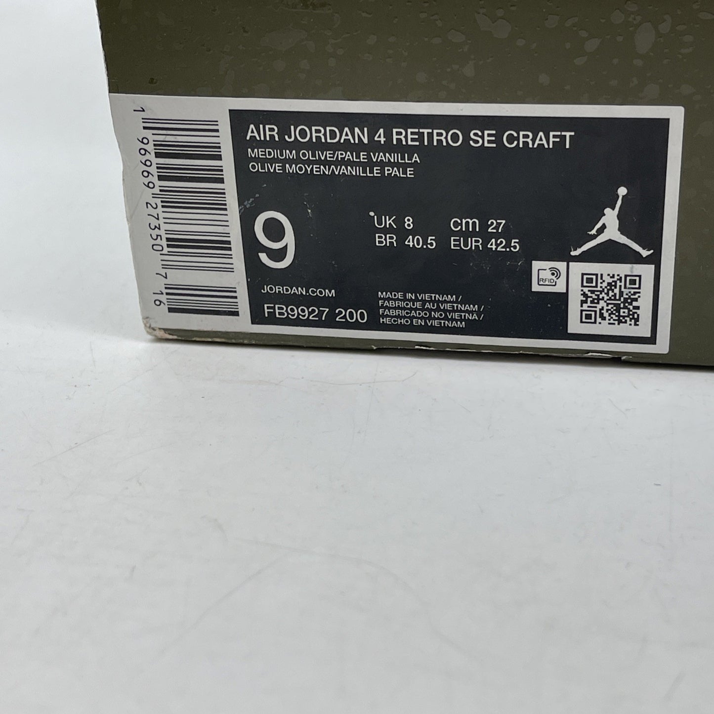 Size 9 - Jordan 4 SE Retro Low Craft Olive Black Green Suede (FB9927-200)
