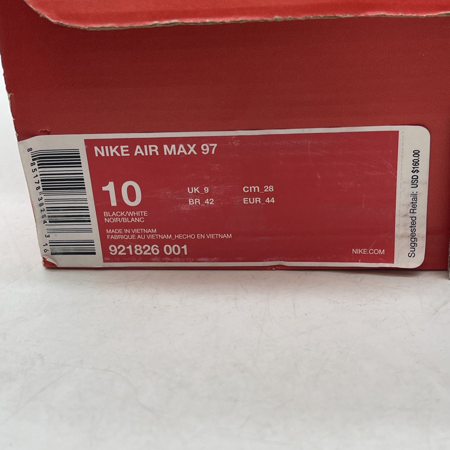 Size 10 - Nike Air Max 97 Black White Suede Leather (921826-001)