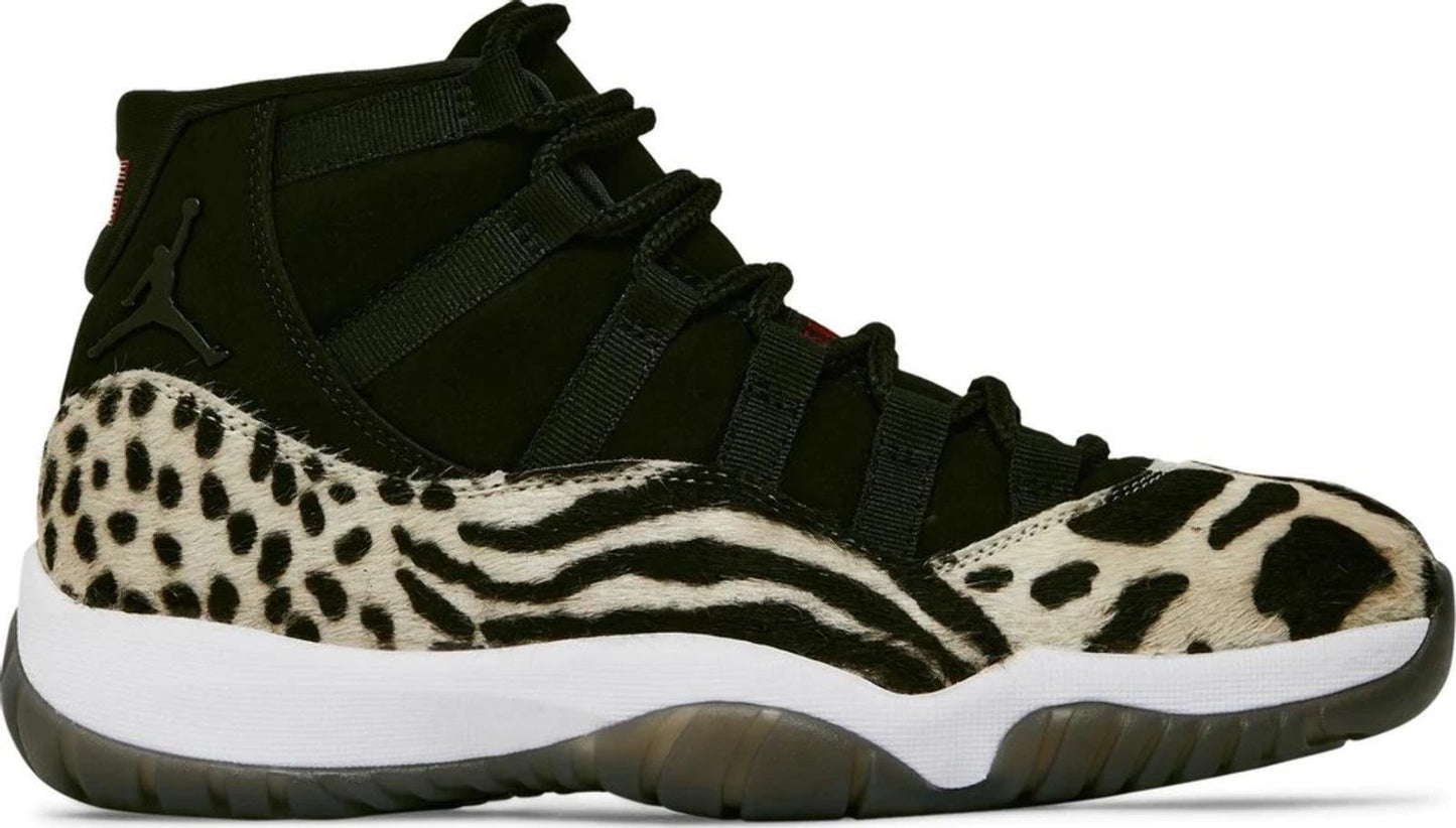 Size 12W- Air Jordan 11 Retro Animal Instinct Black White Suede (AR0715-010)