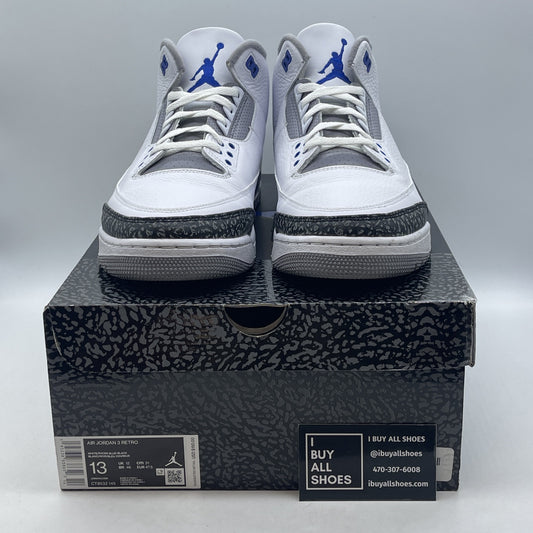 Size 13 - Jordan 3 Retro Mid Racer Blue White Black Suede Leather (CT8532-145)