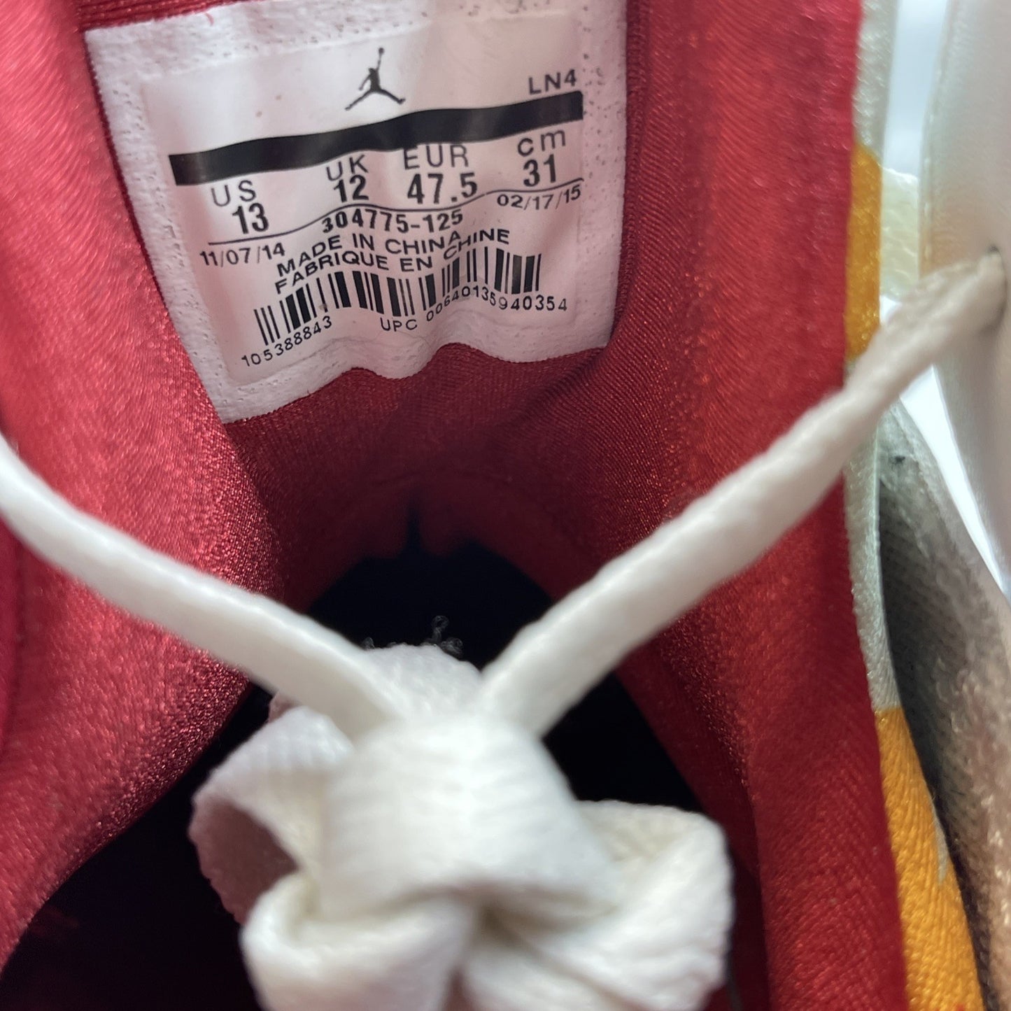 Size 13 - Air Jordan 7 Retro 2015 Hare White Red Suede Leather (304775-125)