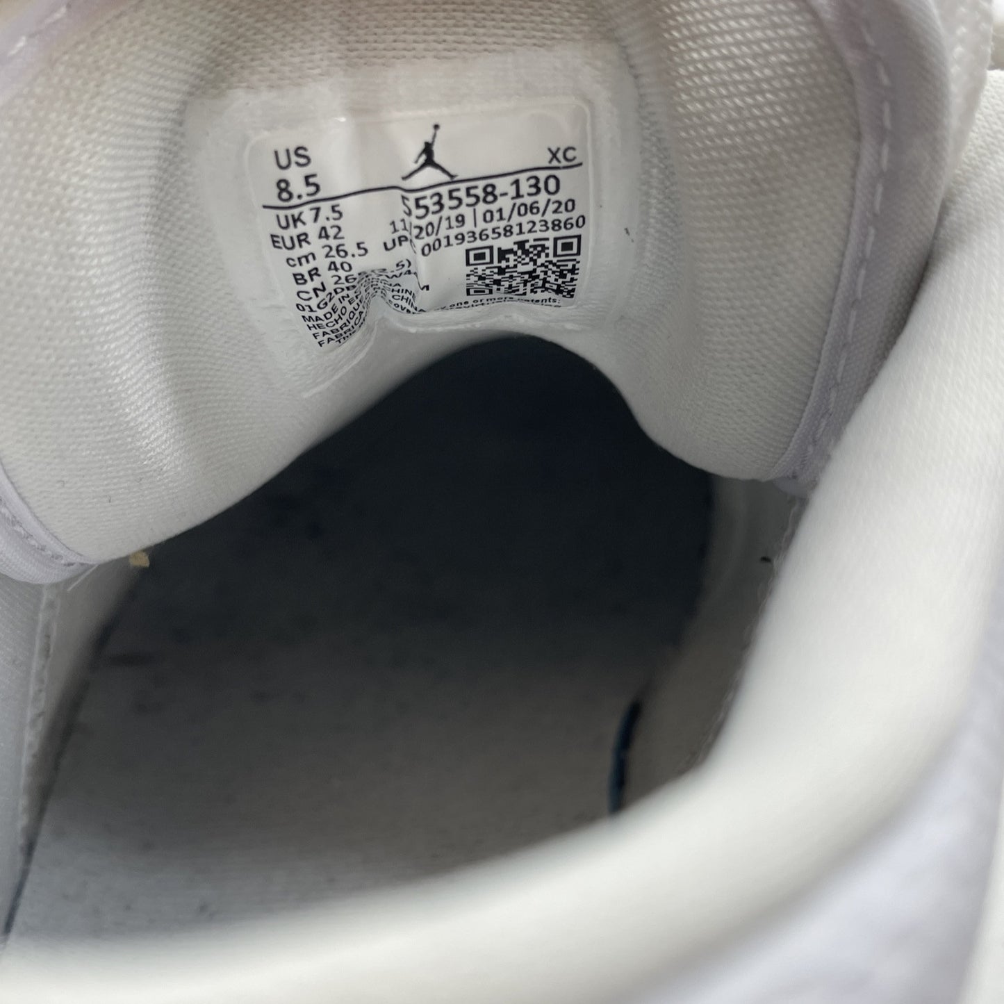 Size 8.5 - Air Jordan 1 Low Triple White Leather (553558-130