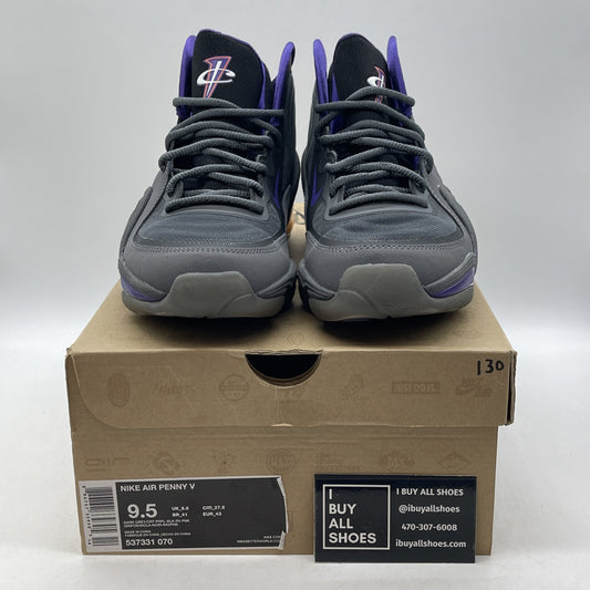 Size 9.5 - Nike Air Penny 5 Phoenix Black Grey Purple (537331-070)