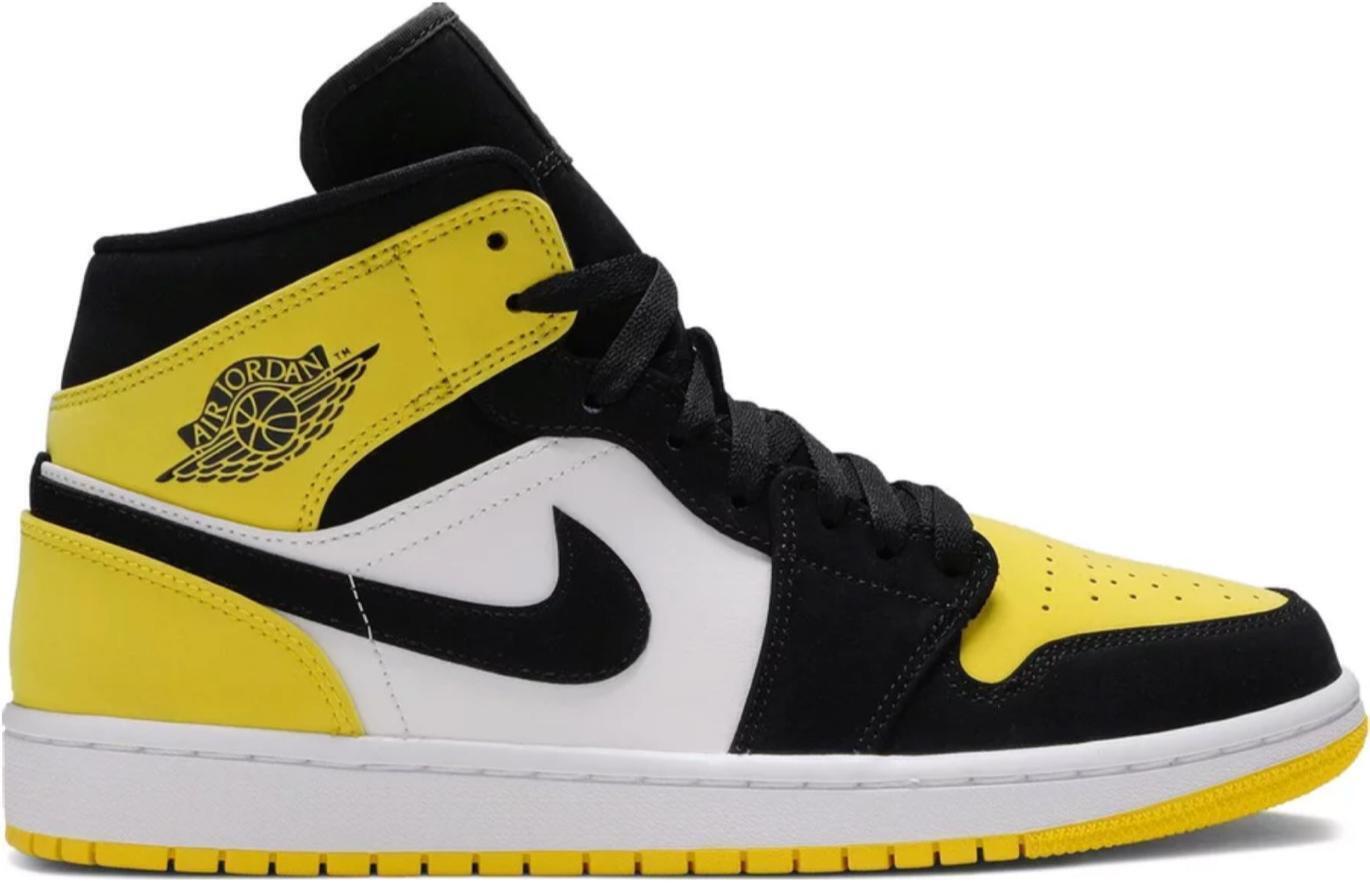 Size 9 - Air Jordan 1 SE Mid Yellow Toe Black Suede (852542-071)
