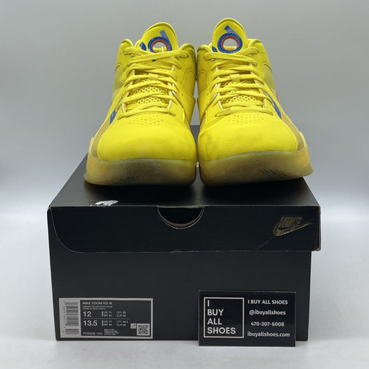 Size 12 - Nike Zoom KD 3 2023 Christmas Yellow Blue Leather Suede (FD5606-700)