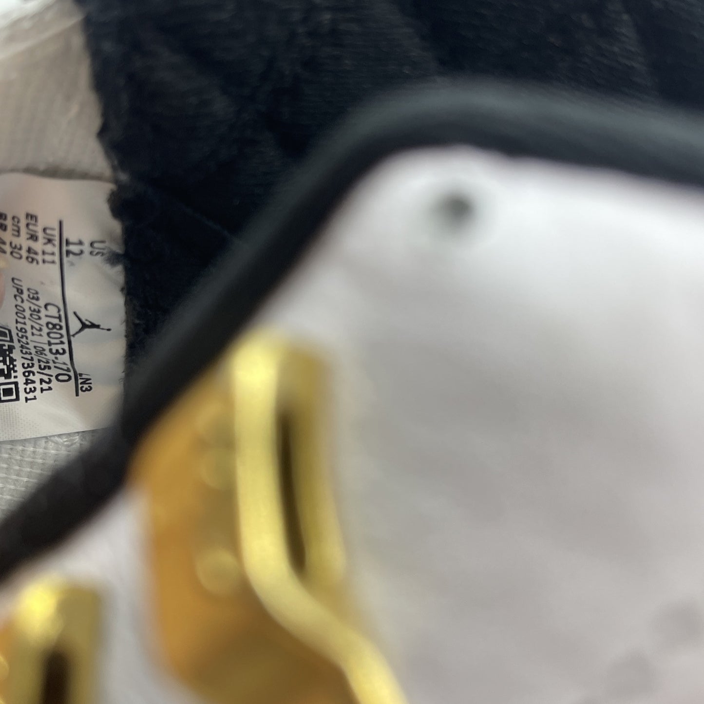 Size 12 - Jordan 12 Royalty Black White Gold Leather (CT8013-170)