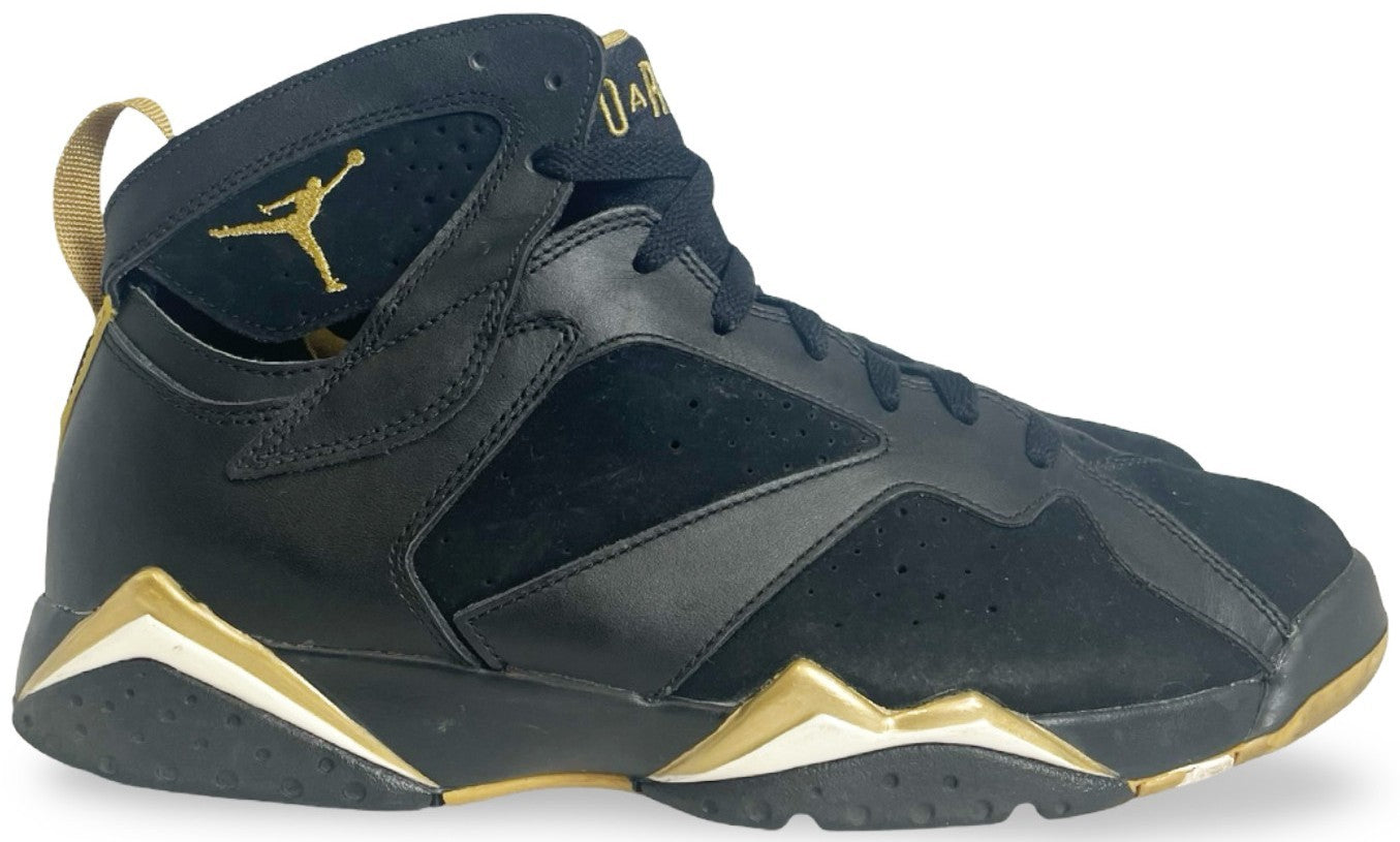Size 10 - Air Jordan 7 Retro Golden Moments Black Suede Leather (304775-030)