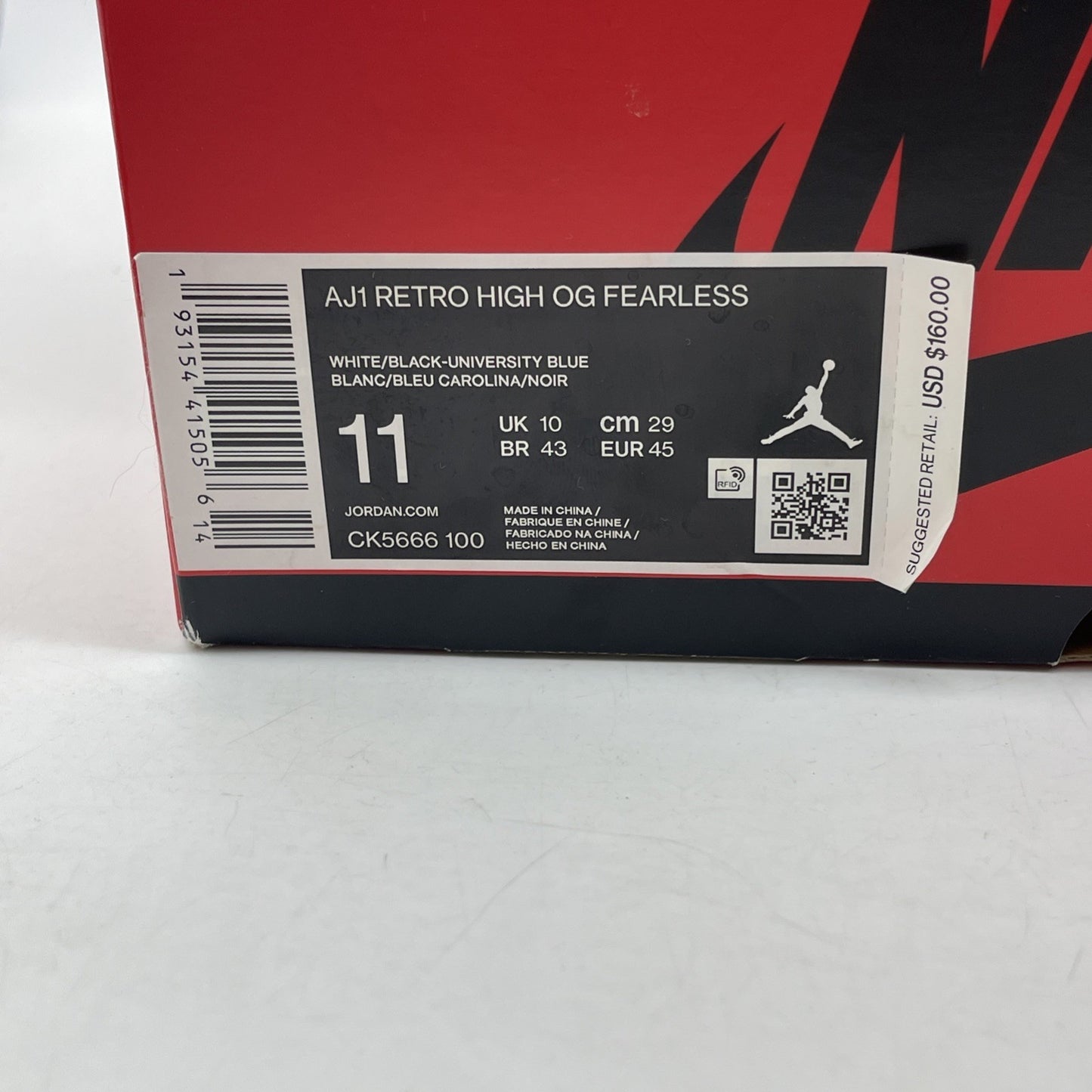 Size 11 - Jordan 1 Retro OG High Fearless Blue Red White (CK5666-100)
