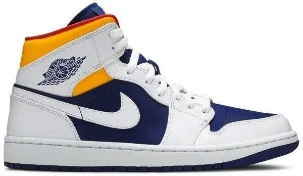 Size 11.5 - Air Jordan 1 Mid White Deep Royal Blue (554724-131)