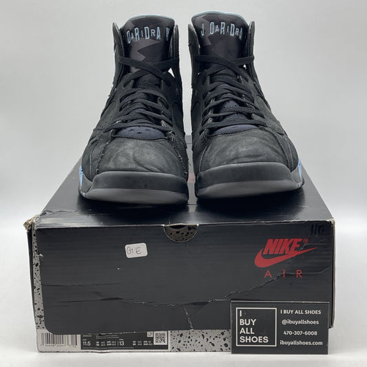 Size 11.5 - Air Jordan 7 Retro 2023 Chambray Black Blue Suede (CU9307-00)