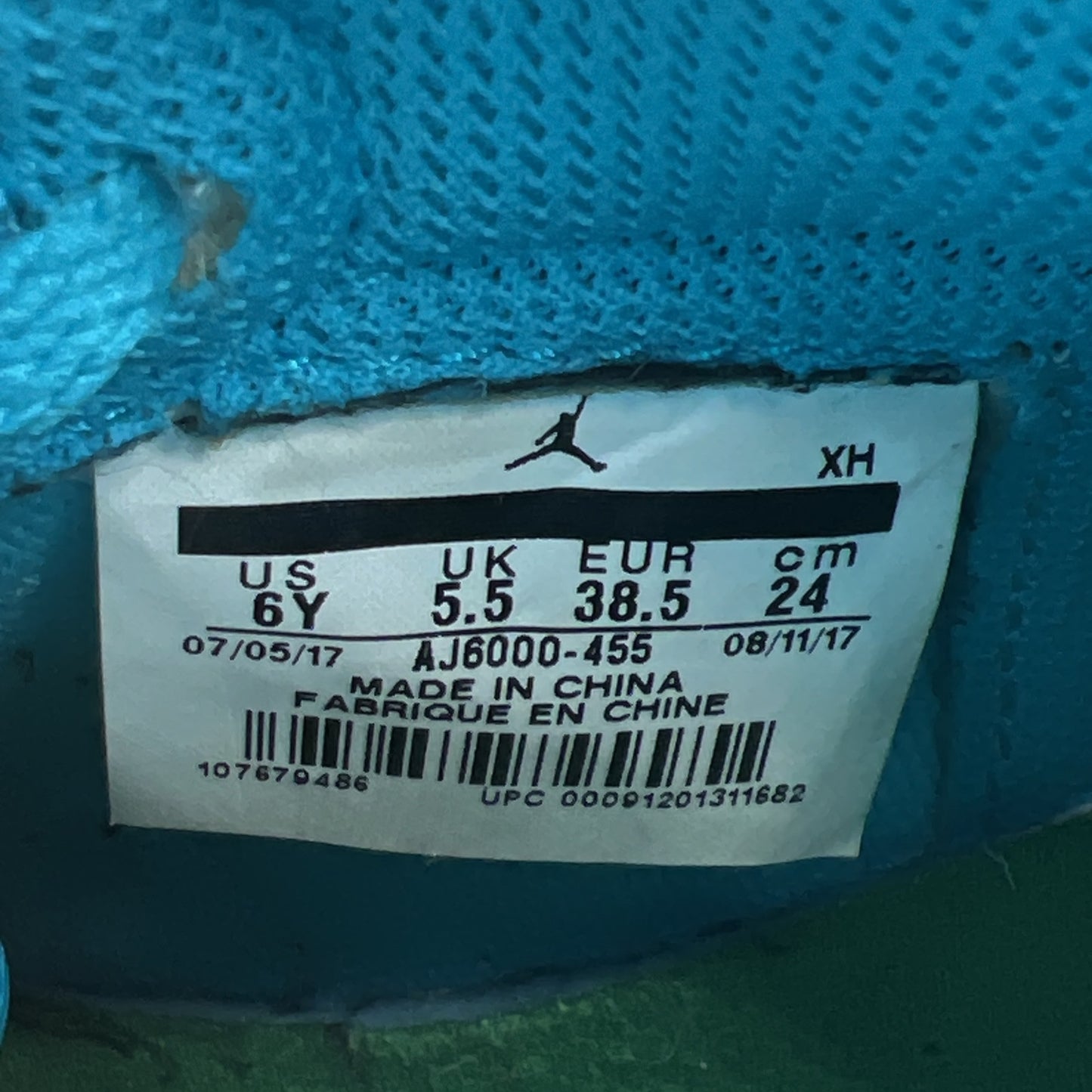 Size 6Y - Air Jordan 1 Retro OG G8RD High Blue Lagoon (AJ5997-445)