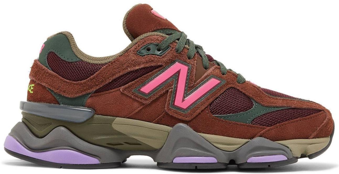 Size 9.5 - New Balance 9060 Burgundy Pink Brown Green Suede (U9060BUR)