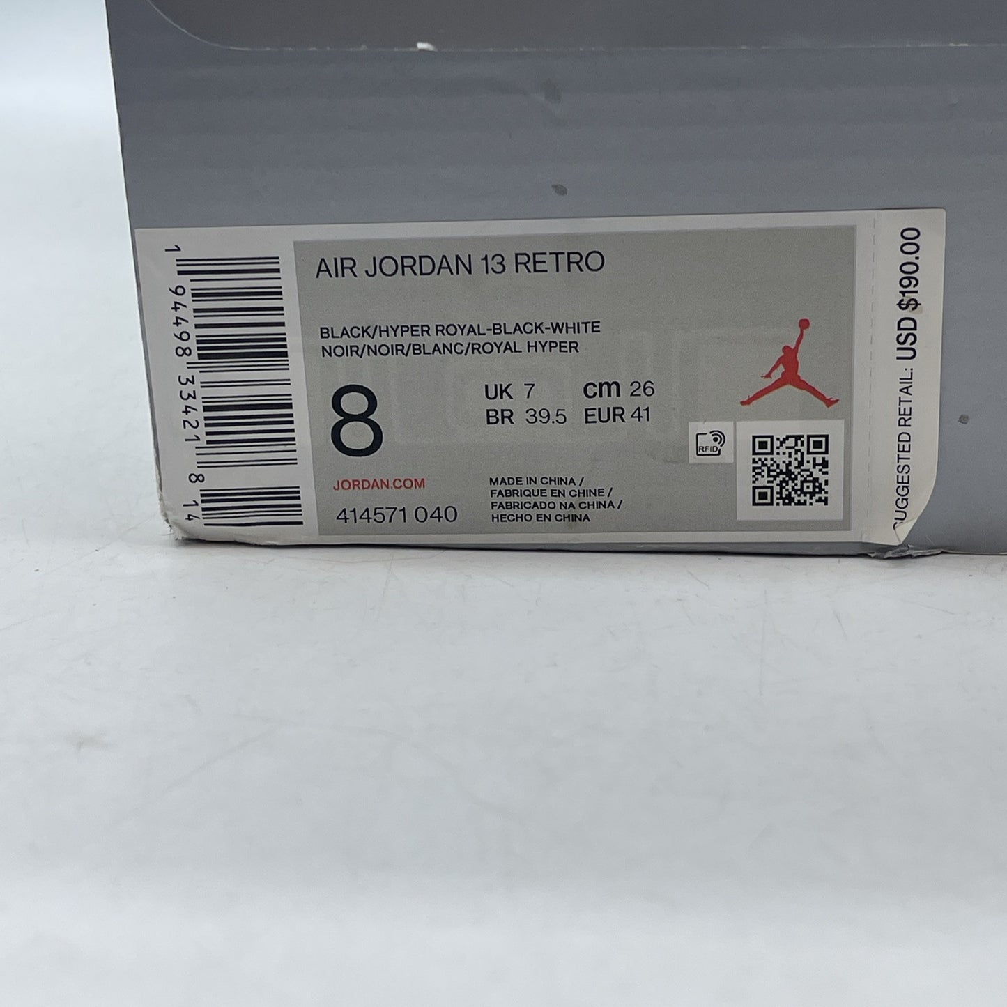 Size 8 - Jordan 13 Retro Hyper Royal Suede Leather (414571-040)
