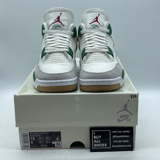 Size 7.5 - Jordan 4 Retro SP x Nike SB Mid Pine Green White Leather (DR5415-103)