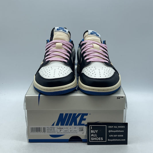 Size 7.5 - Jordan 1 Retro x Fragment Design x Travis Scott Low Blue (DM7866-140)