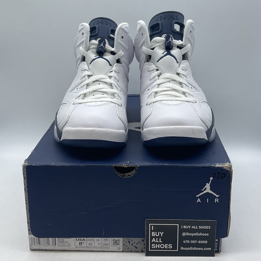 Size 8.5 - Jordan 6 Retro Midnight Navy White Leather (CT8529-141)