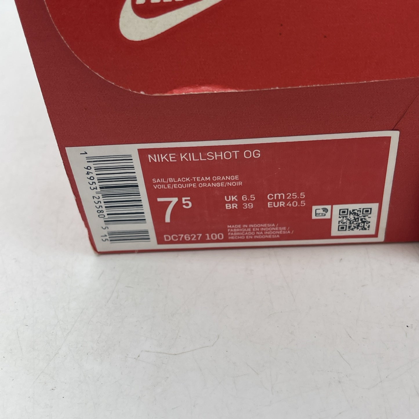 Size 7.5 - Nike Killshot OG Team Orange Black Suede Leather (DC7627-100)
