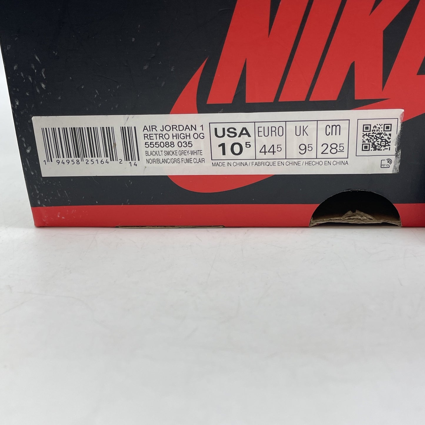 Size 10.5 - Jordan 1 Retro OG High Shadow 2.0 Grey Black Suede (555088-035)