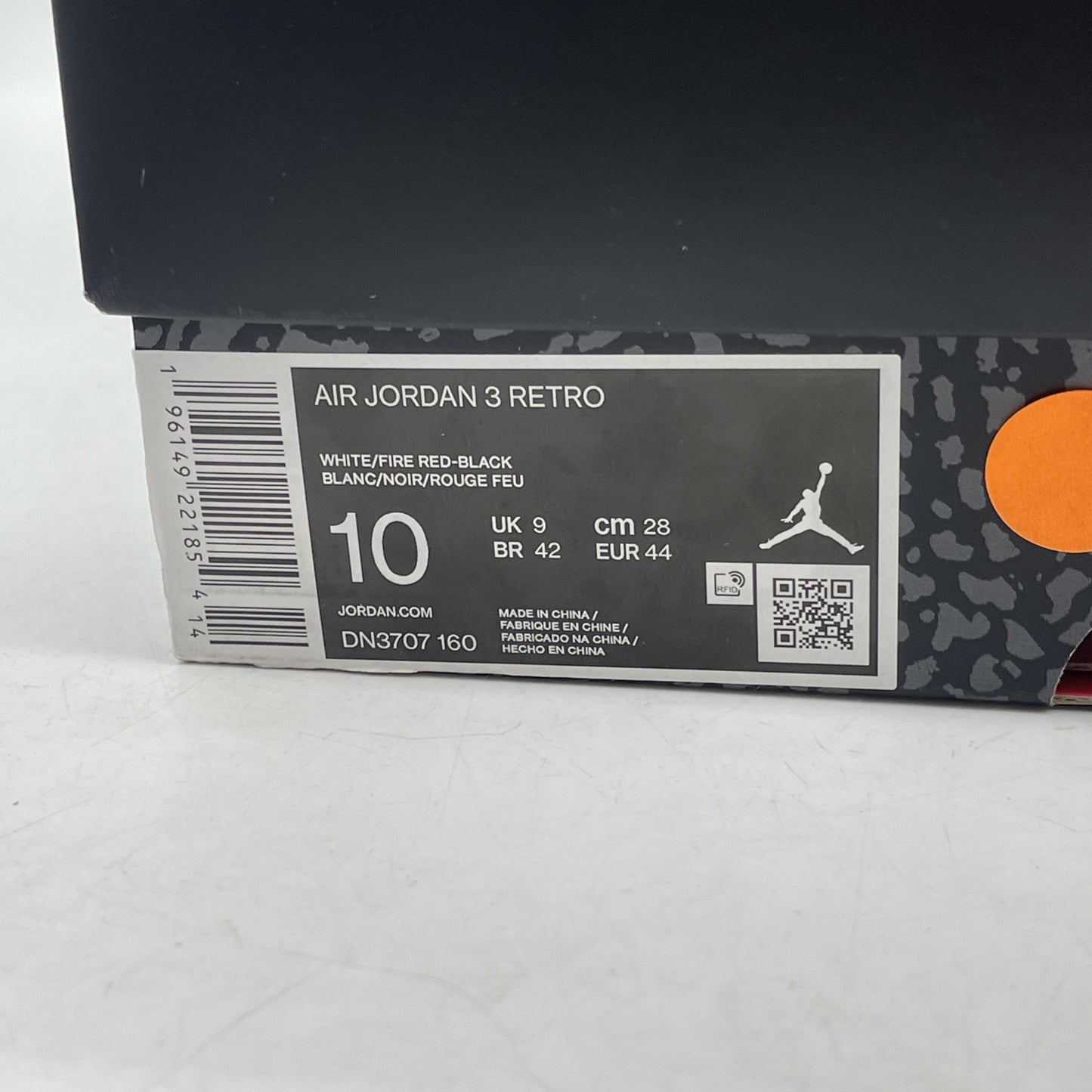 Size 10 - Jordan 3 Retro Mid Fire Red White Grey Suede Leather (DN3707-160)