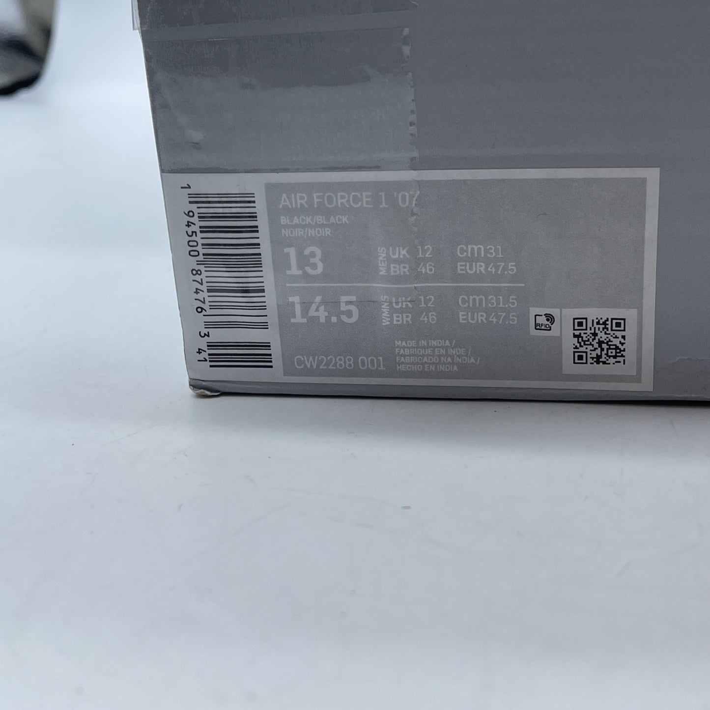 Size 13 - Nike Air Force 1 '07 Low Triple Black Suede Leather (CW2288-001)