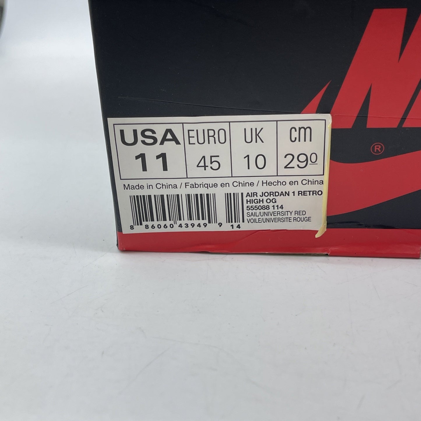 Size 11 - Air Jordan 1 Retro OG High Sail Off White Leather (555088-114)