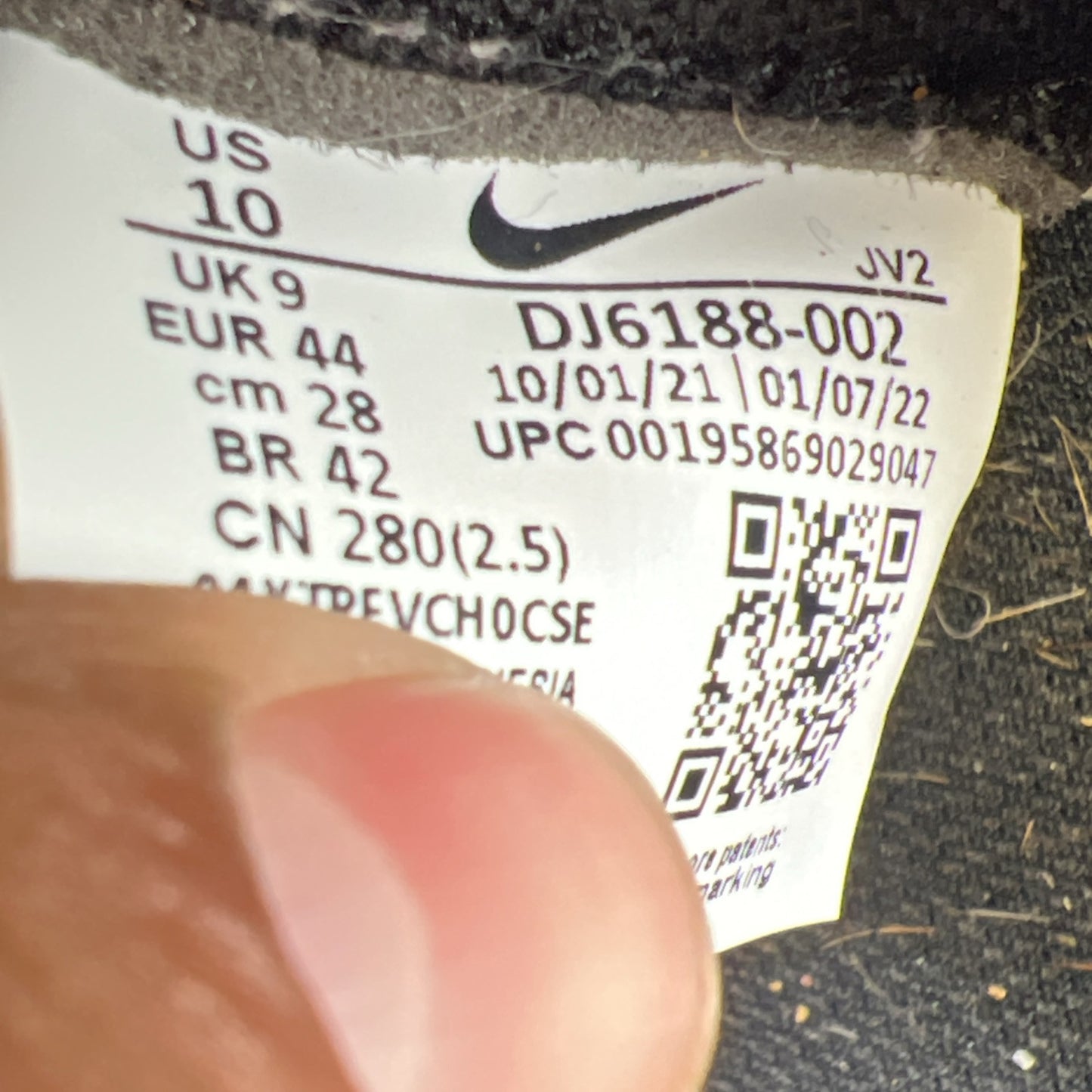 Size 10 - Nike Dunk Low Black Panda (DJ6188-002)