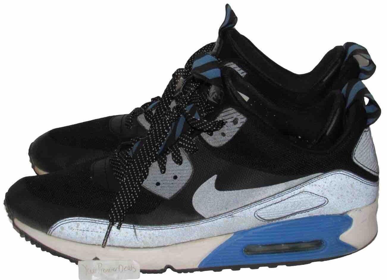 Size 10 - Nike Air Max 90 Sneakerboot NS Black Royal Metallic Silver -616314-003