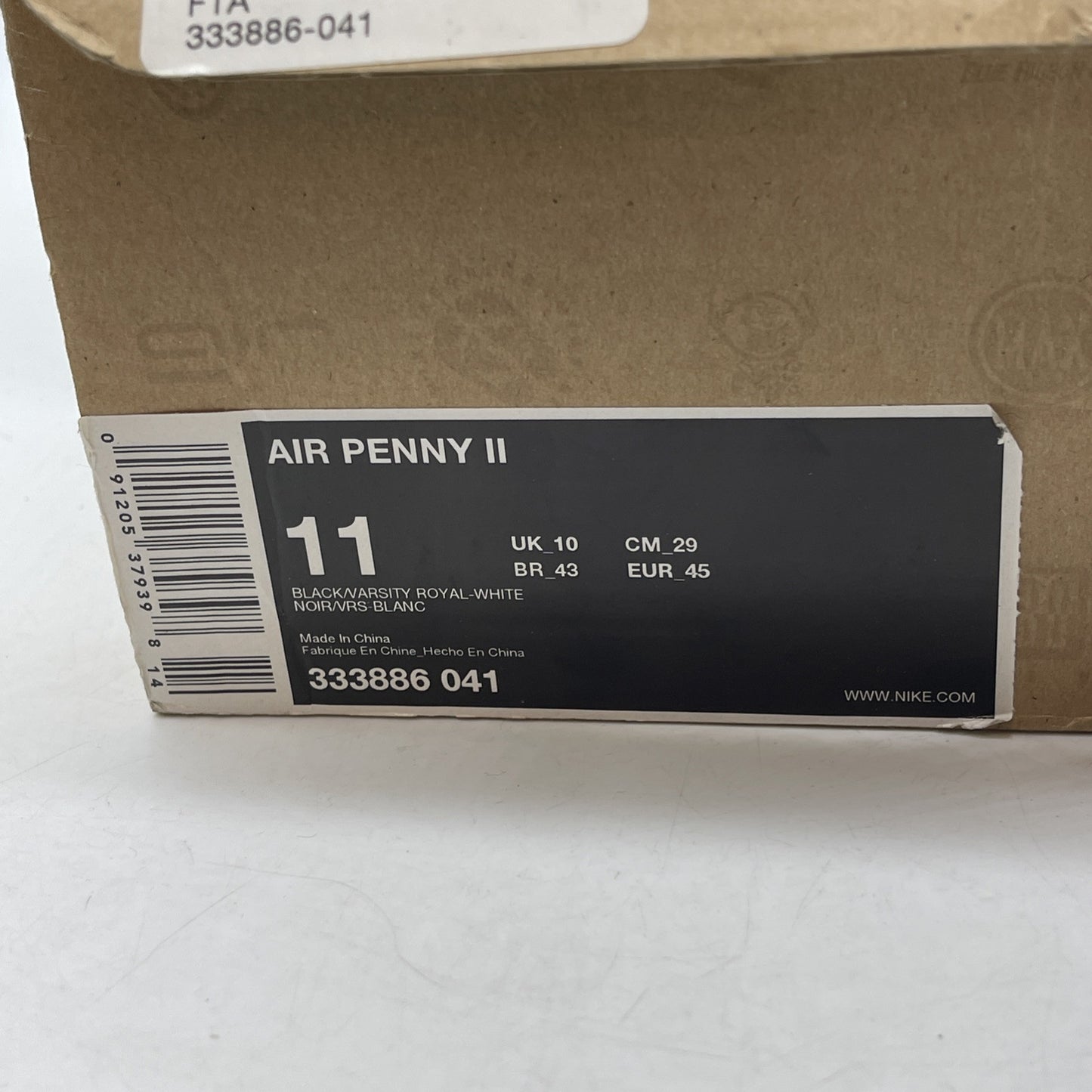 Size 11 - Nike Air Penny 2 Black Royal Blue Suede (333886-041)