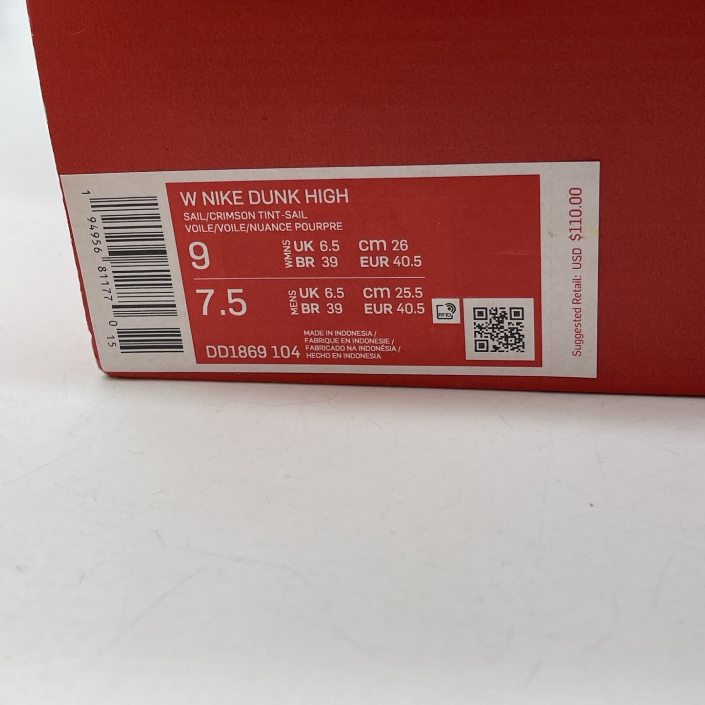 Size 9W - Nike Dunk High Crimson Tint Pink White Leather (DD1869-104)
