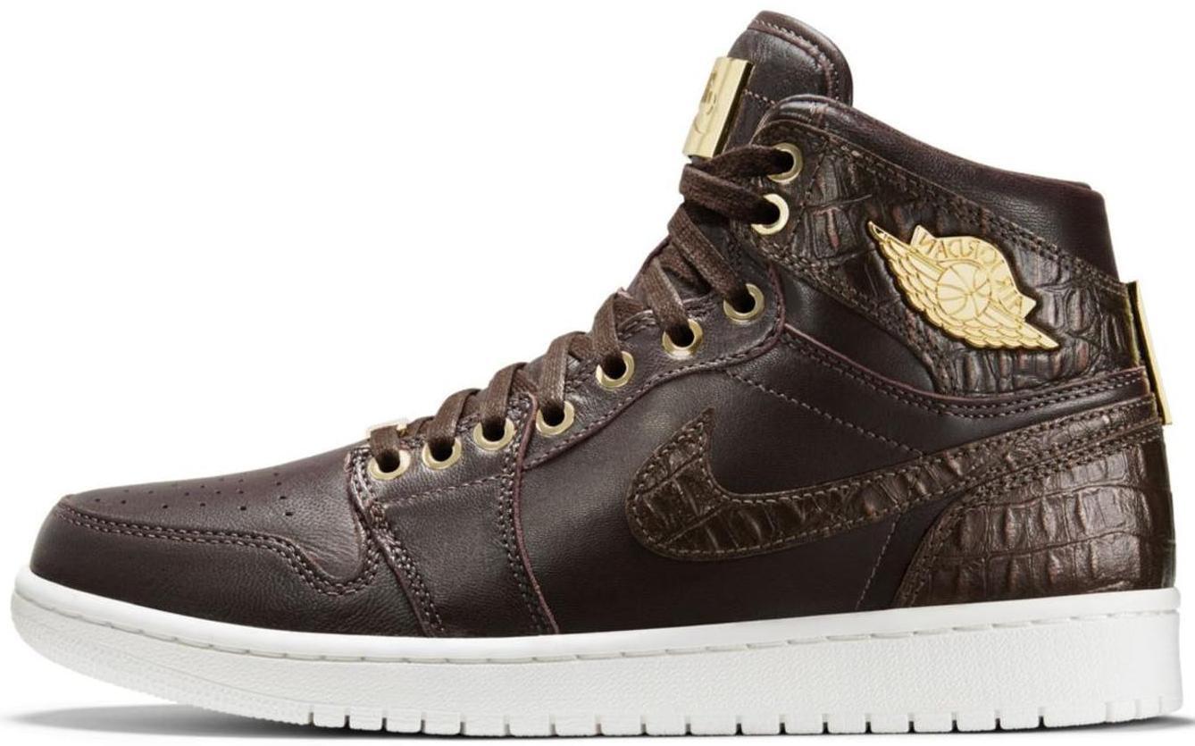 Size 9 - Air Jordan 1 Retro OG Pinnacle High Croc Brown Leather (705075-205)