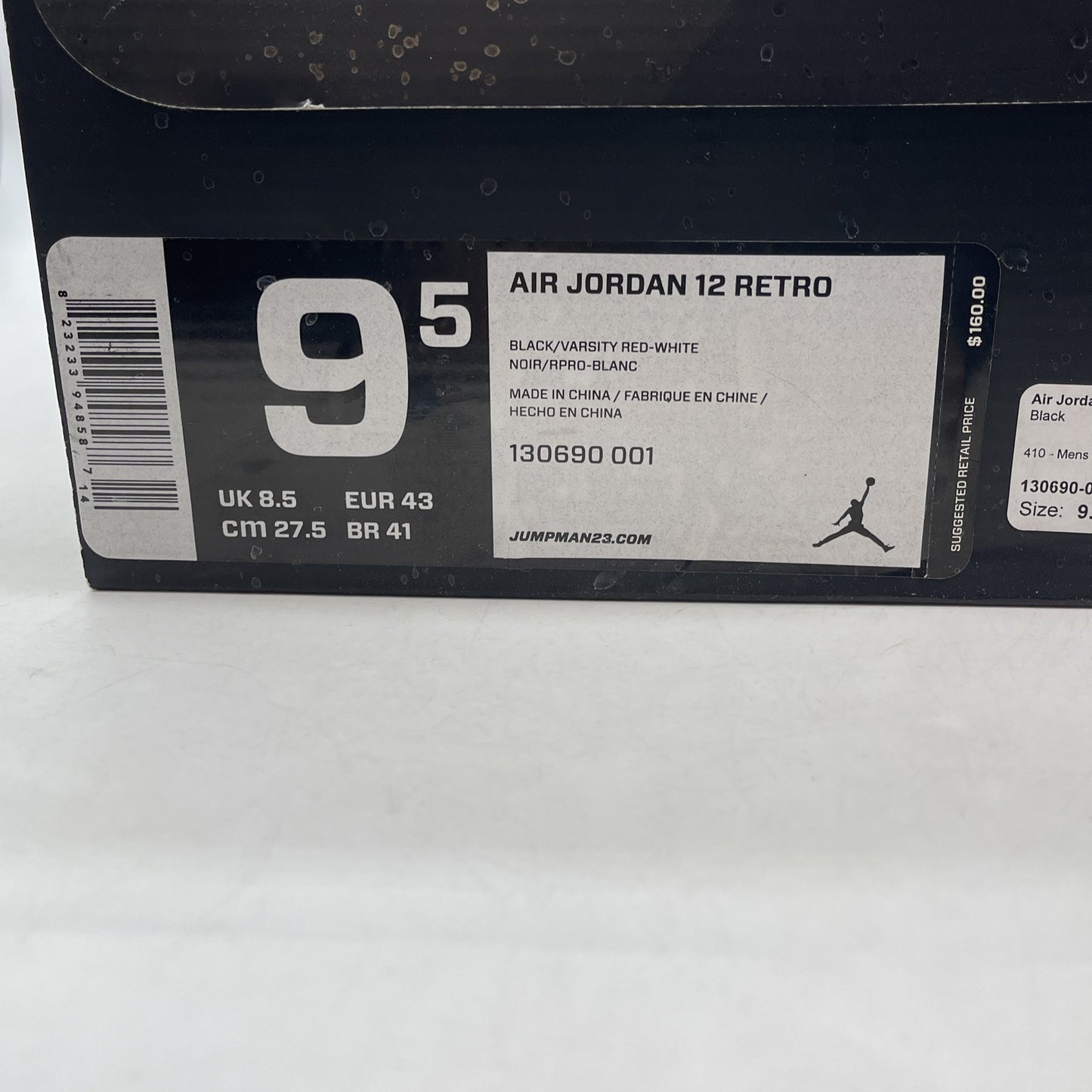 Size 9.5 - Air Jordan 12 Retro 2012 Playoff White Black Leather (130690-001)