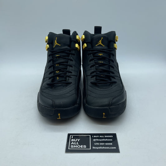 Size 7Y- Jordan 12 Retro Mid Black Taxi Yellow Leather (153265-071)