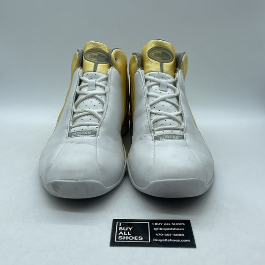 Size 13 - RARE VTG Y2K 2004 Adidas TIM DUNCAN climaCool Grey Gold White