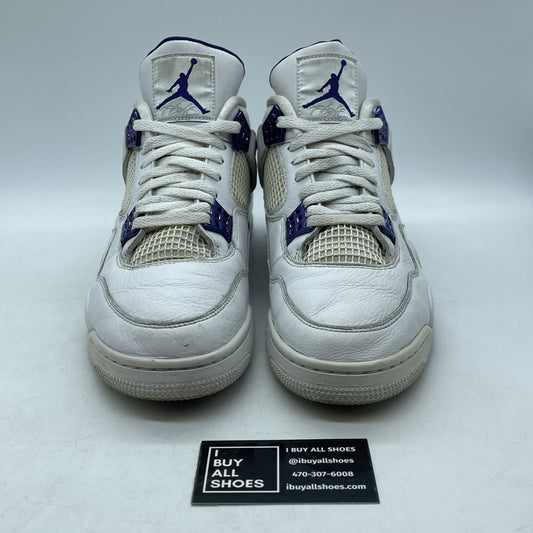Size 12 - Jordan 4 Retro Mid Purple Metallic White Leather (CT8527-115)