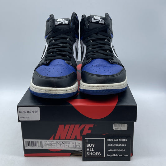 Size 7Y - Jordan 1 Retro OG High Royal Toe Blue White Leather (575441-041)