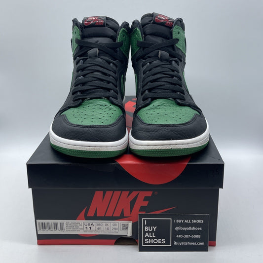 Size 11 - Jordan 1 Retro OG High Pine Green 2.0 Black Leather (555088-030)
