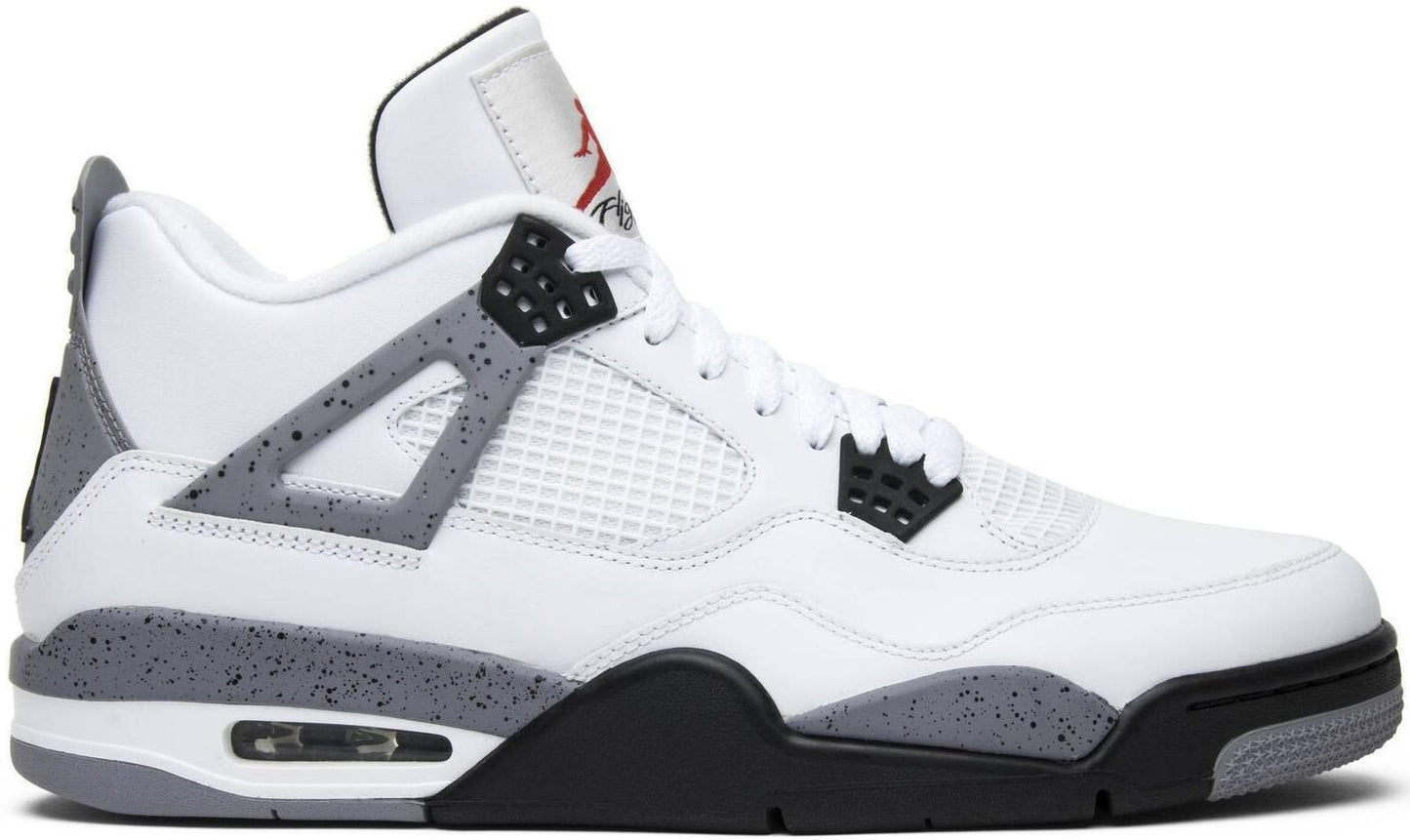 Size 10 - Jordan 4 Retro Cement 2012 Black White Leather (308497-103)