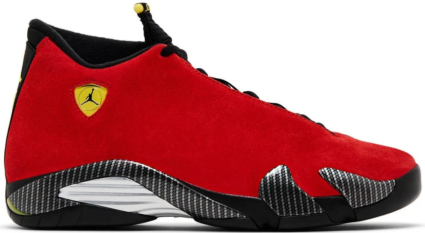 Size 11 - Air Jordan 14 Retro 2025 Ferrari Red Black Suede (IF5015-600)
