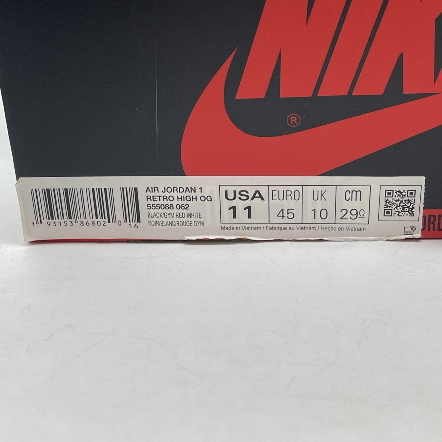 Size 11 - Jordan 1 Retro High OG Bloodline White Black (Custom)(555088-062)
