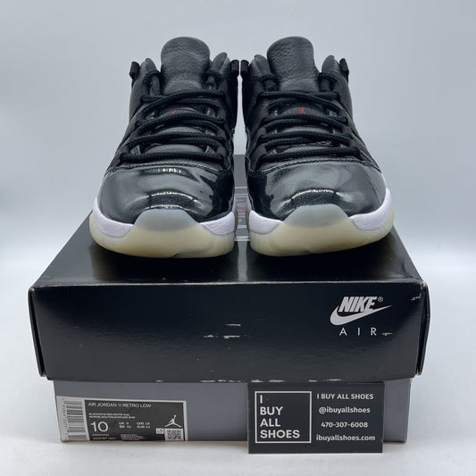 Size 10 - Jordan 11 Retro Low 72-10 Black Grey Red Suede Leather (AV2187-001)