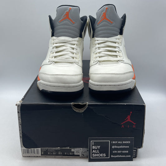 Size 8 - Jordan 5 Shattered Backboard White Orange Black Leather (DC1060-100)