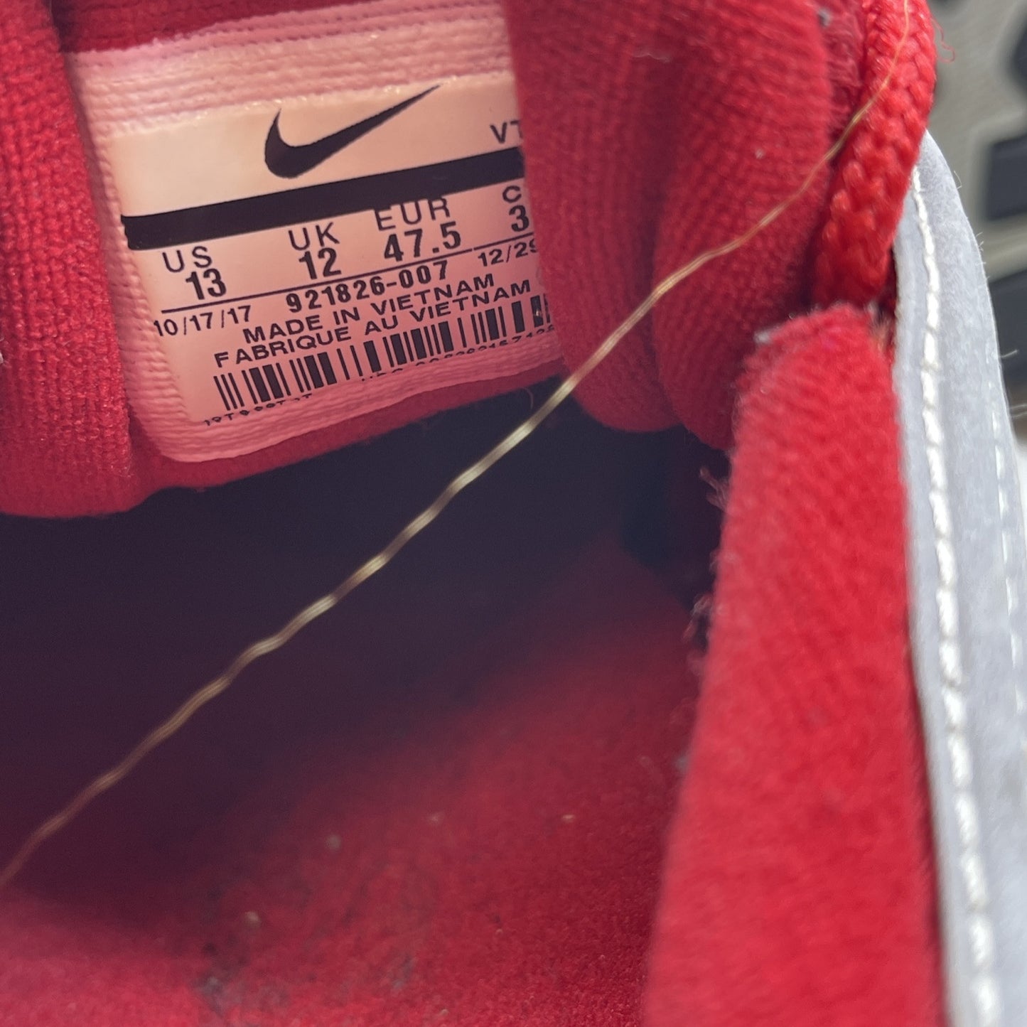 Size 13 - Nike Air Max 97 Gym Red Black Grey Suede Leather (921826-007)